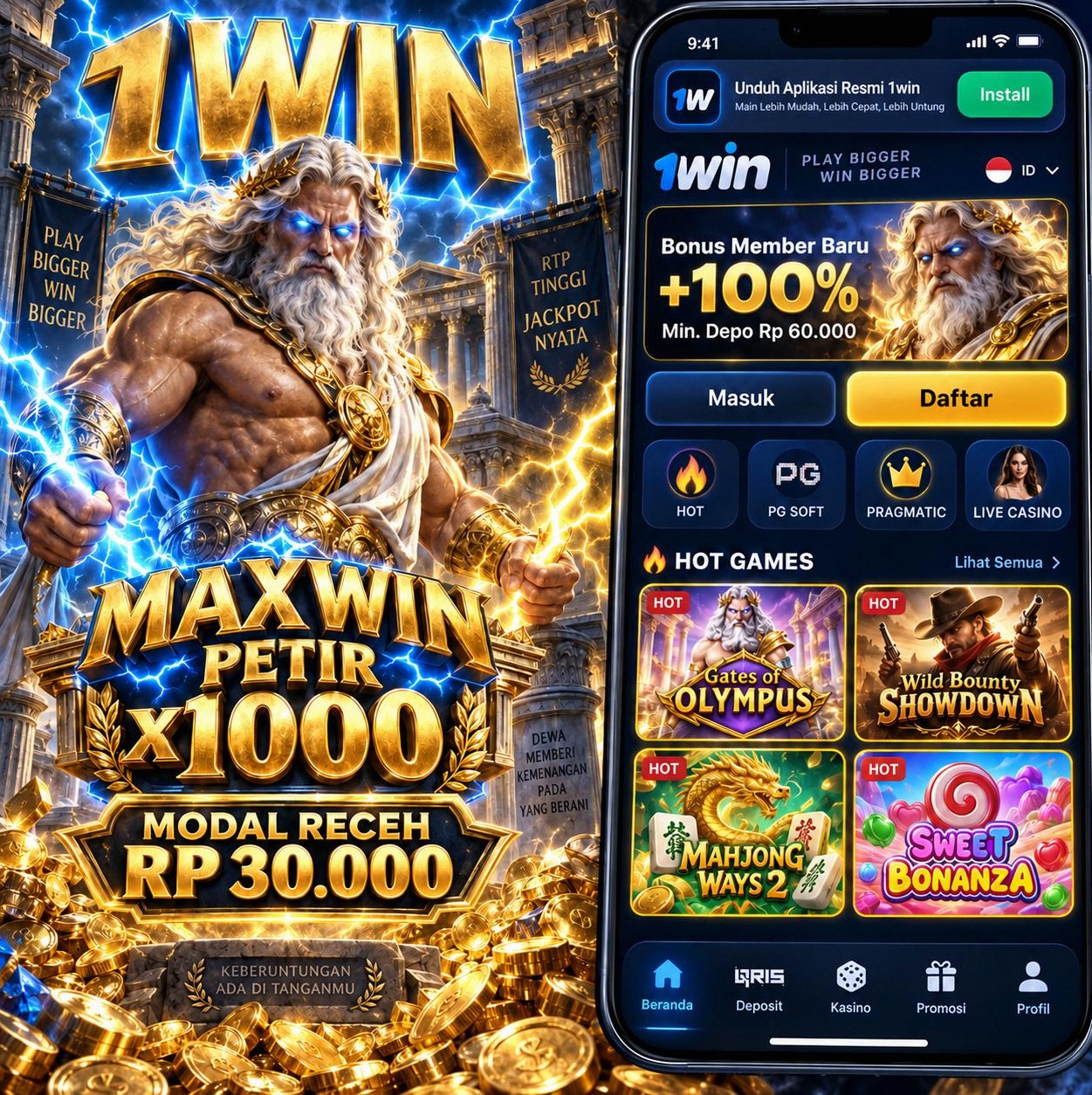 1WIN - Login Daftar Akun Aman ๐ฅ